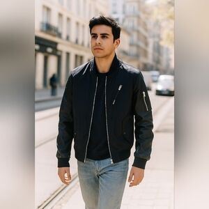 Urban Heritage black bomber jacket